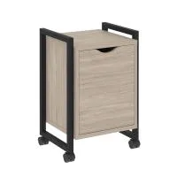 Тумба на колесных опорах с распашным фасадом VR.L-T2.K (дуб аттик/черный)