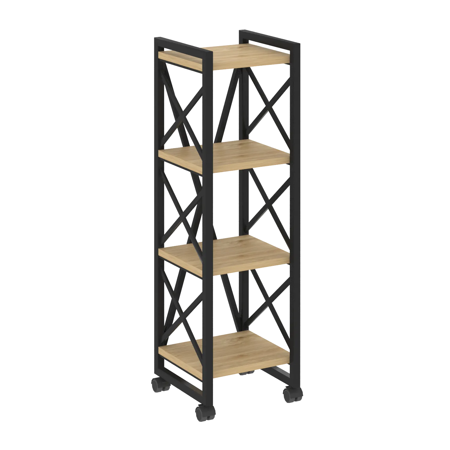 Стеллаж Loft на колесных опорах - 4 полки VR.L-MST.K-4.4