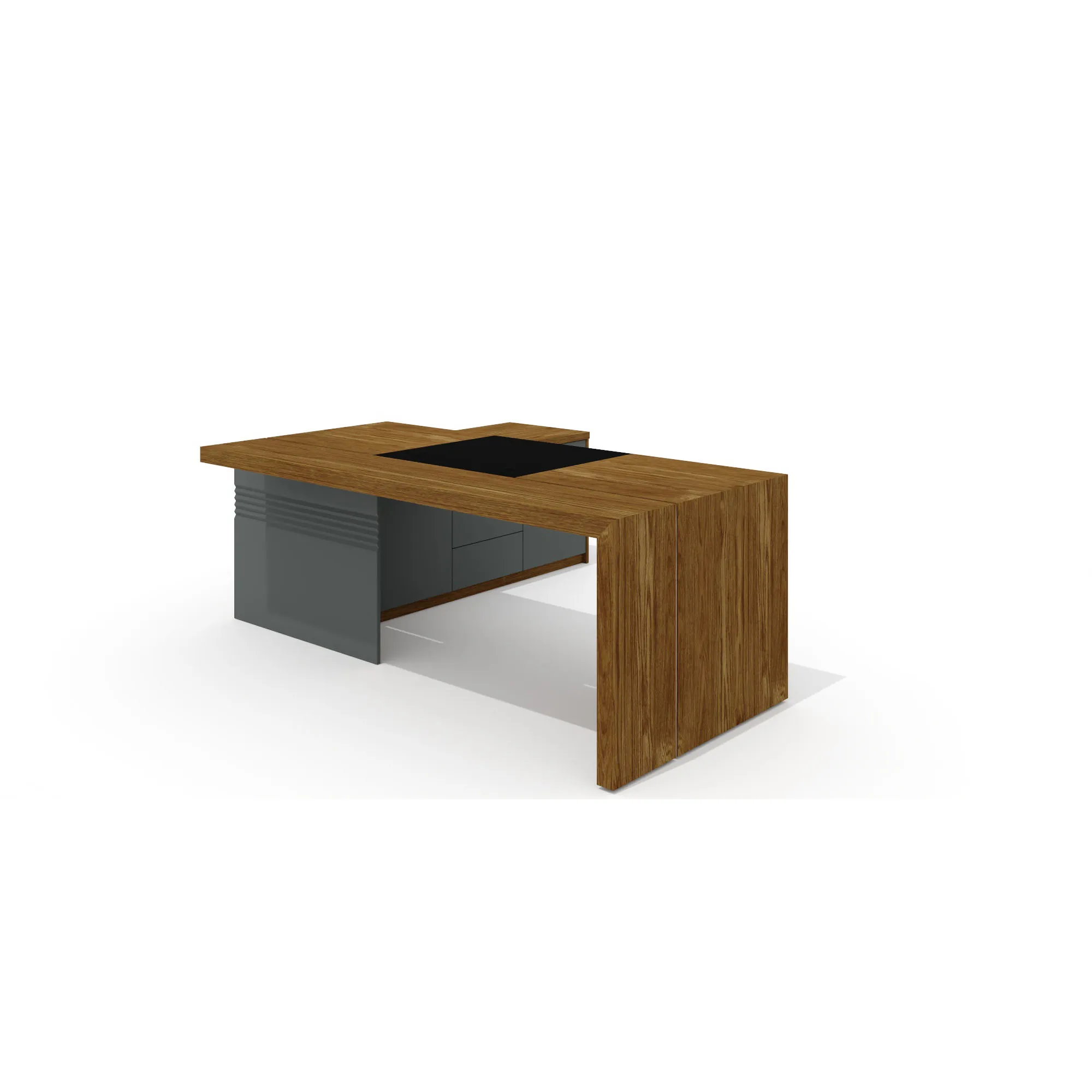 Стол руководителя с опорной тумбой, бюваром и кабель-каналом, правый ART.NEO II Neo-201R