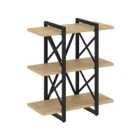 Стеллаж на регулируемых опорах - 3 полки VR.L-MST.O-3.4V (тиквуд светлый/черный)