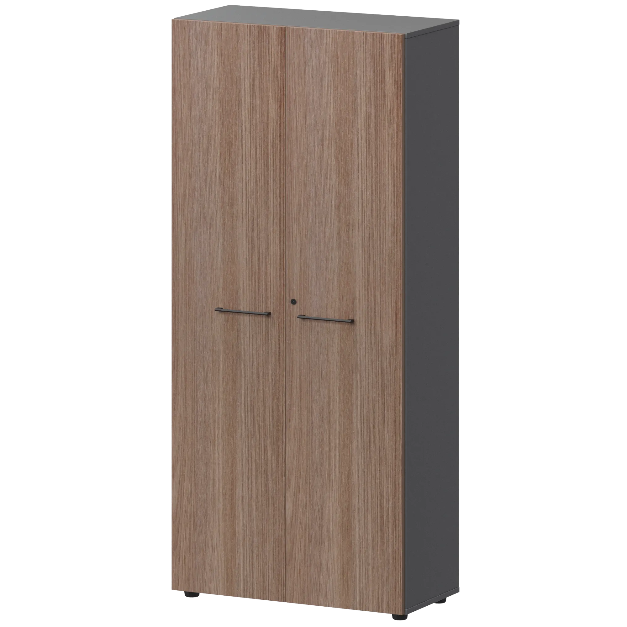 КОРТЕЗ Шкаф высокий закрытый СМШ58F Темный шимо/Графит 792x382x1963