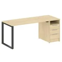 Рабочая станция на О-образном м/к с опорной тумбой Metal System БО.РС-СТП -1.3