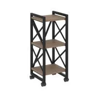 Стеллаж на колесных опорах - 3 полки VR.L-MST.K-3.4 (дуб аризона/черный)