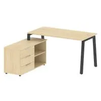 Рабочая станция на А-образном м/к с опорной тумбой левая БА.РС-СТС-2.3 Л - Metal System