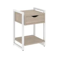 Тумба на регулируемых опорах с ящиком и полкой VR.L-T1.O (дуб аттик/белый)