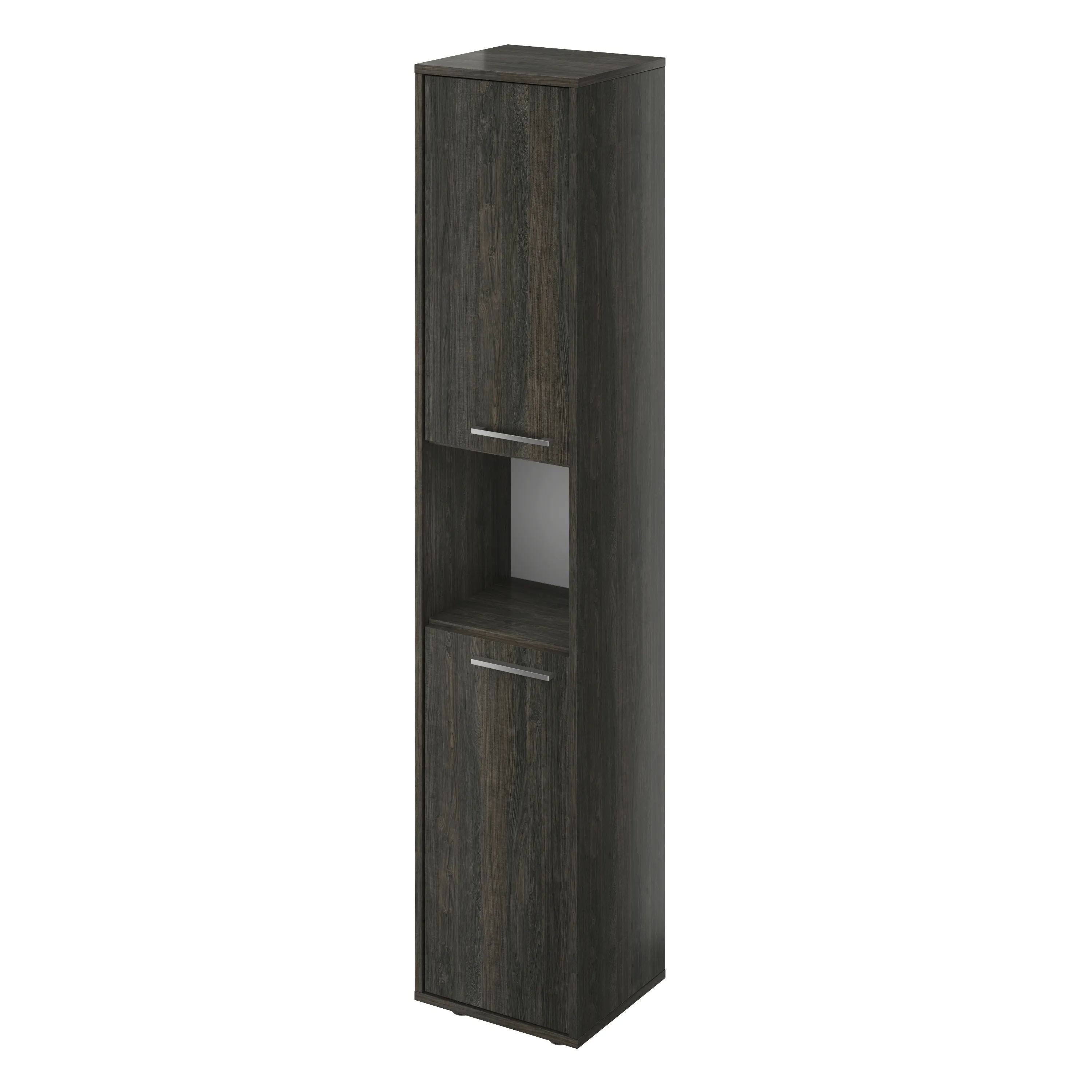 Шкаф колонка высокая узкая 1 отк. полка  Канцлер КЦ34.12 дерево карбон