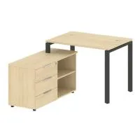 Рабочая станция на П-образном м/к с опорной тумбой левая Metal System БП.РС-СТС-2.1 Л