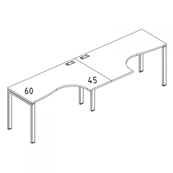 Рабочая станция столы Классика (2х160) опоры UNO  A4 Б1 035-2