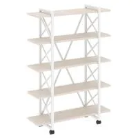 Стеллаж на колесных опорах - 5 полки VR.L-MST.K-5.8V (денвер светлый/белый)