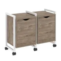 Тумба на колесных опорах наборная VR.L-TN-2.K (тиквуд темный/белый)