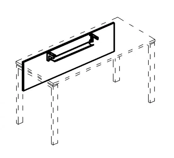 Экран стола 140 с кабель-каналом A4 Б 842