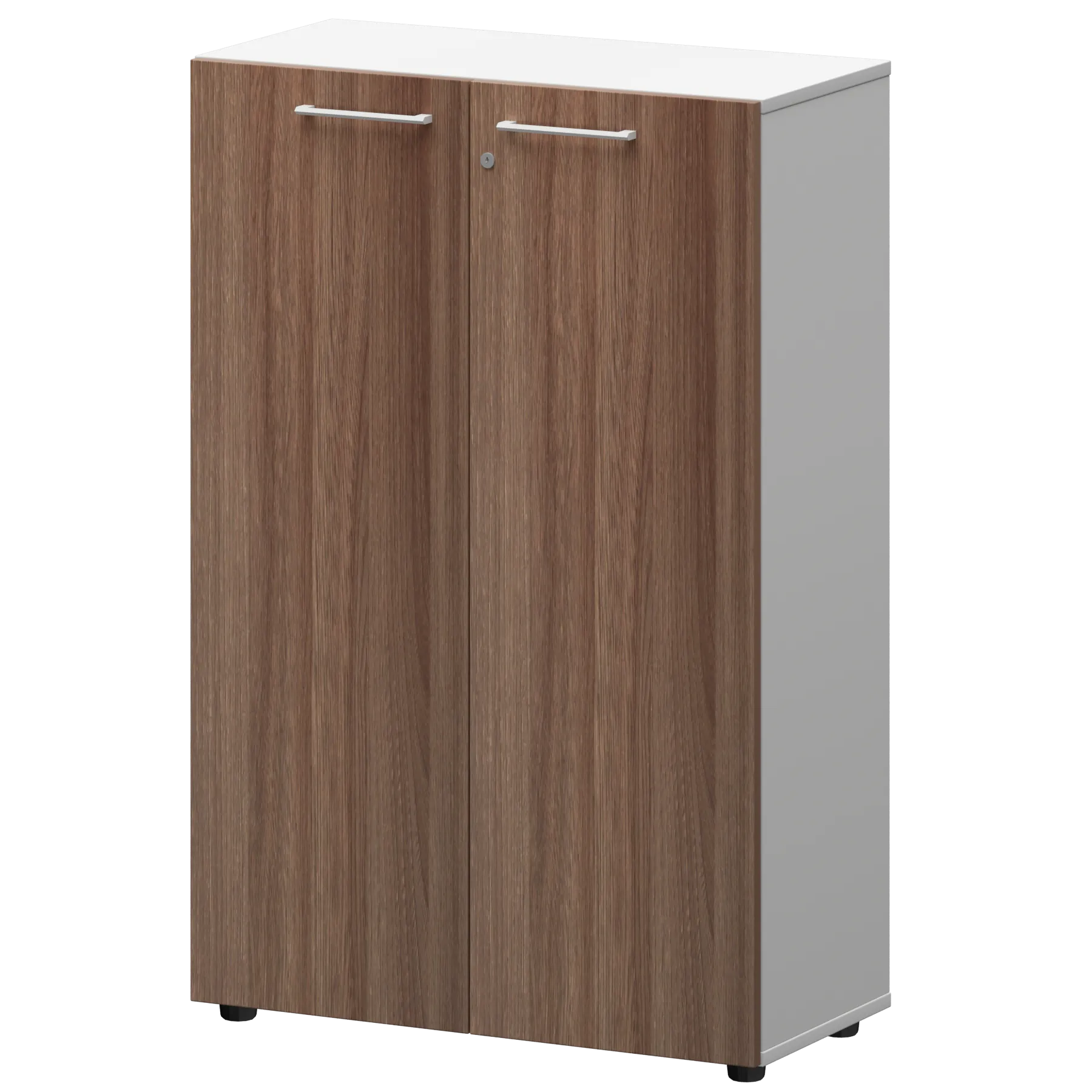КОРТЕЗ Шкаф средний закрытый СМШ38F Темный шимо/Белый 792x380x1189
