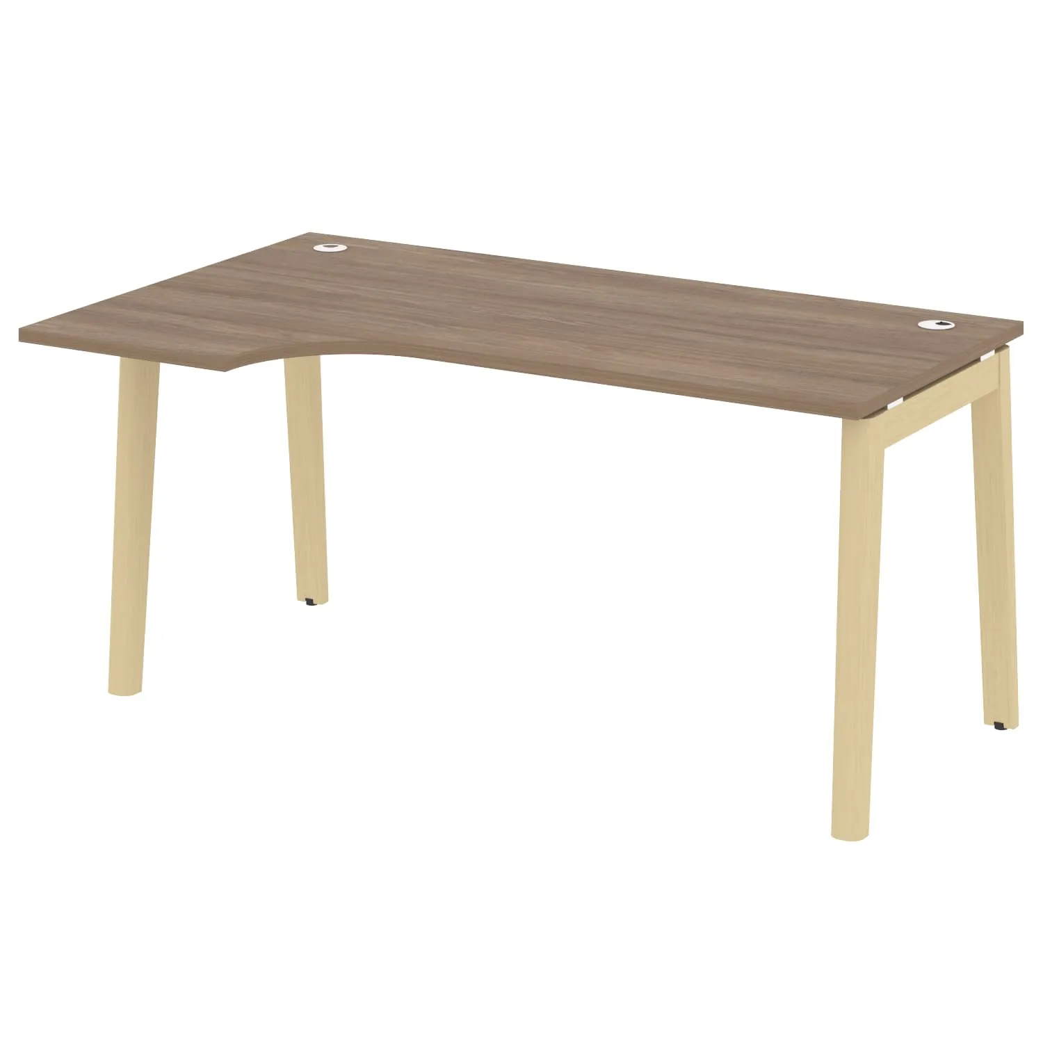 Стол эргономичный левый (опоры - массив дерева, дуб светлый) ONIX WOOD OW.SA-1(L)