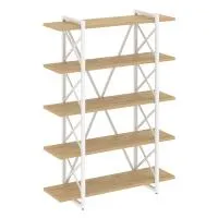 Стеллаж на регулируемых опорах - 5 полки VR.L-MST.O-5.8V (тиквуд светлый/белый)