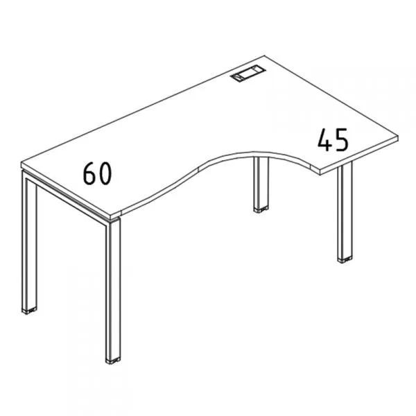 Стол эргономичный правый "Классика" на металлокаркасе UNO A4 Б1 032