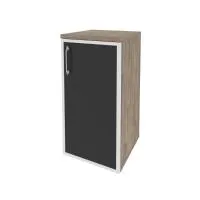 Шкаф низкий узкий правый (1 низкий фасад стекло лакобельчерное в раме) ONIX O.SU-3.2R(R) black