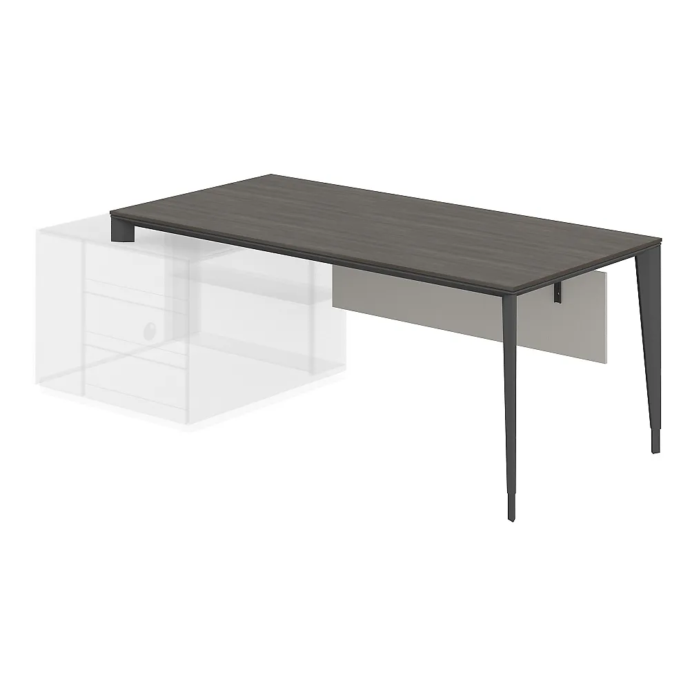 Стол под опорную тумбу 800 левый, бренсон трюфель, мк антрацит  Atlas NZ-0106.BT.AN L