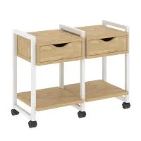 Тумба на колесных опорах наборная VR.L-TN-1.K (тиквуд светлый/белый)