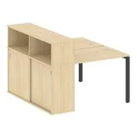 Рабочая станция на П-образном м/к с опорным шкафом-купе БП.РС-СШК-2.1 - Metal System