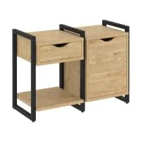 Тумба на регульруемых опорах наборная VR.L-TN-3.O (тиквуд светлый/черный)