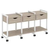 Тумба на колесных опорах наборная VR.L-TN-4.K (дуб аттик/белый)