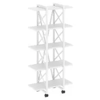 Стеллаж на колесных опорах - 5 полки VR.L-MST.K-5.4V (белый брилиант/белый)