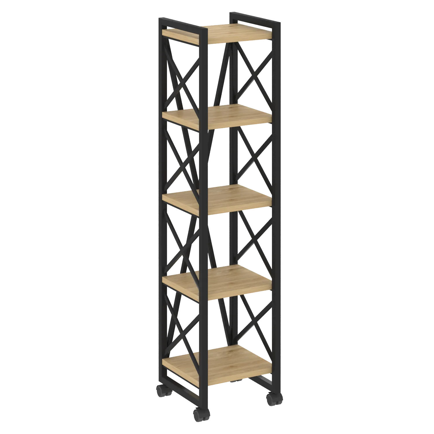 Стеллаж Loft на колесных опорах - 5 полки VR.L-MST.K-5.4