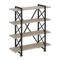 Стеллаж на колесных опорах - 4 полки VR.L-MST.K-4.8V (дуб аттик/черный)