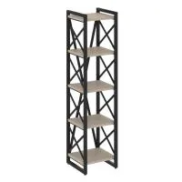 Стеллаж на регулируемых опорах - 5 полки VR.L-MST.O-5.4 (дуб аттик/черный)