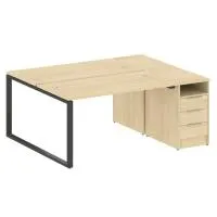 Рабочая станция на О-образном м/к с опорной тумбой Metal System БО.РС-СТП-2.3