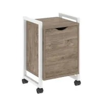 Тумба на колесных опорах с распашным фасадом VR.L-T2.K (тиквуд темный/белый)