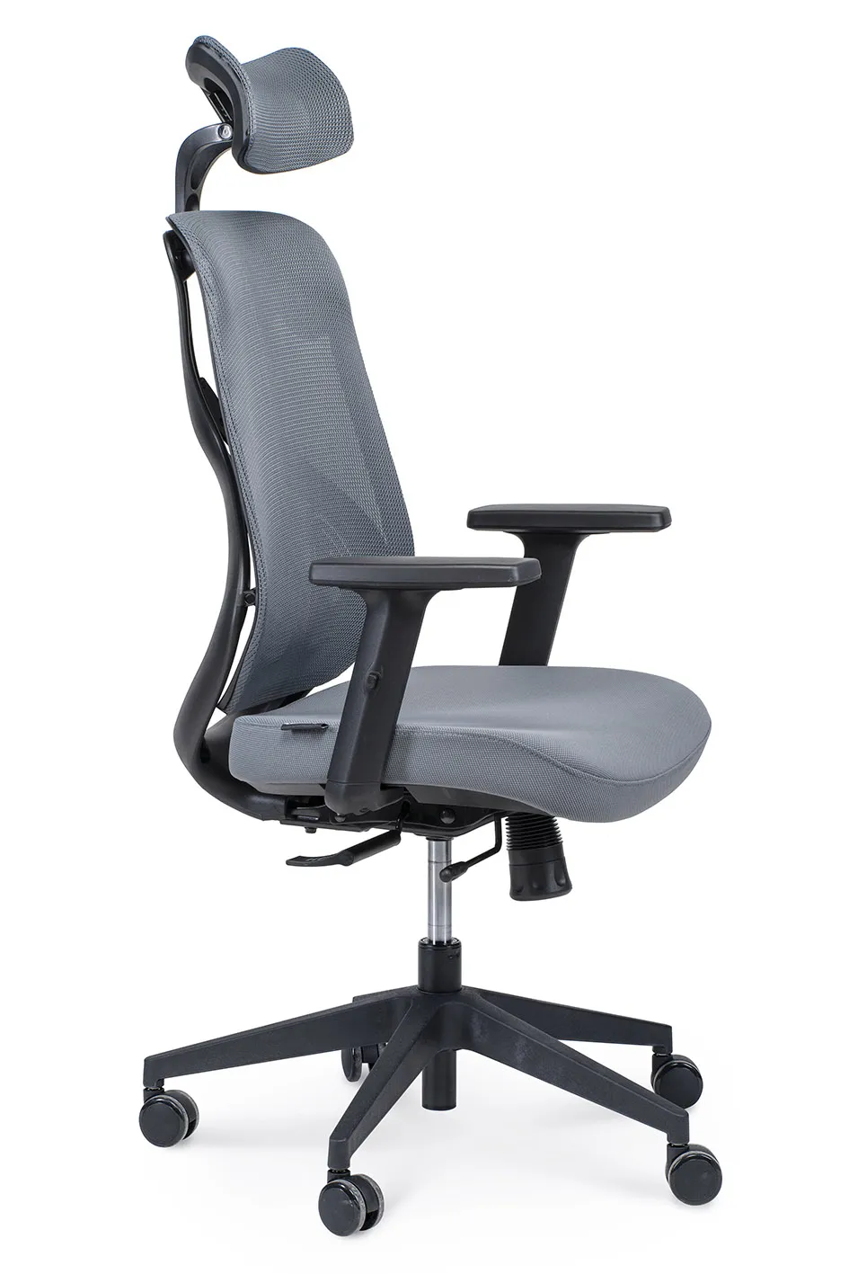 Кресло Norden Имидж черный пластик серая ткань