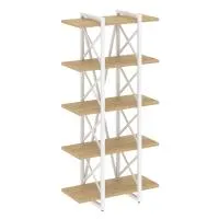 Стеллаж на регулируемых опорах - 5 полки VR.L-MST.O-5.4V (тиквуд светлый/белый)