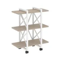 Стеллаж на колесных опорах - 3 полки VR.L-MST.K-3.4V (дуб аттик/белый)