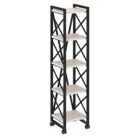 Стеллаж на колесных опорах - 5 полки VR.L-MST.K-5.4 (денвер светлый/черный)