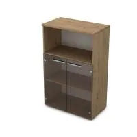 Шкаф средний со стеклянными дверями на 2 полки Gloss 9Ш.017.4