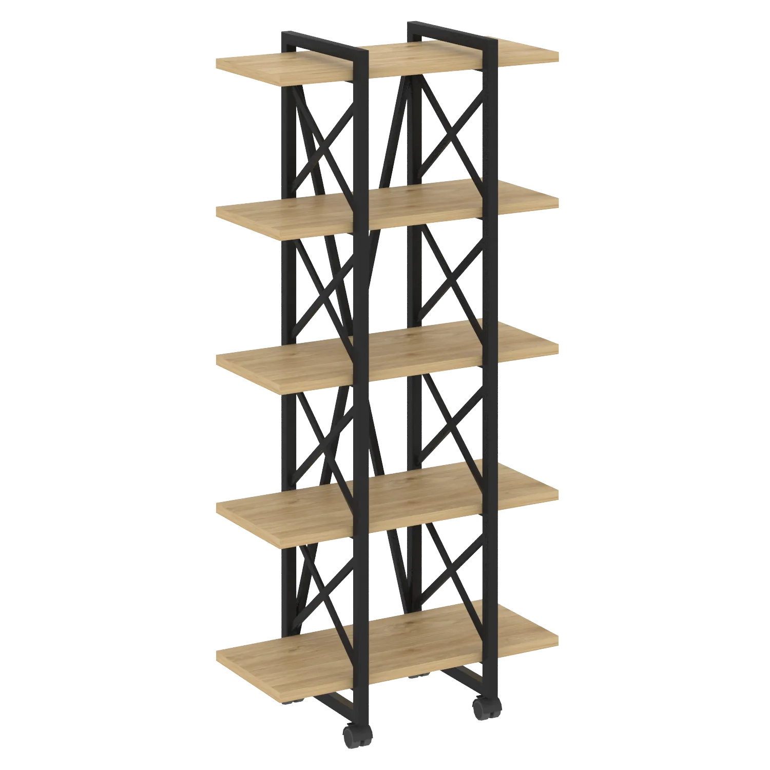 Стеллаж Loft на колесных опорах - 5 полки VR.L-MST.K-5.4V
