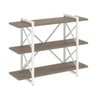 Стеллаж на регулируемых опорах - 3 полки VR.L-MST.O-3.8V (тиквуд темный/белый)