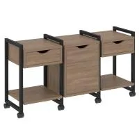 Тумба на колесных опорах наборная VR.L-TN-6.K (дуб аризона/черный)