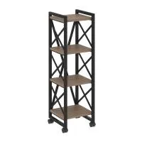 Стеллаж на колесных опорах - 4 полки VR.L-MST.K-4.4 (дуб аризона/черный)