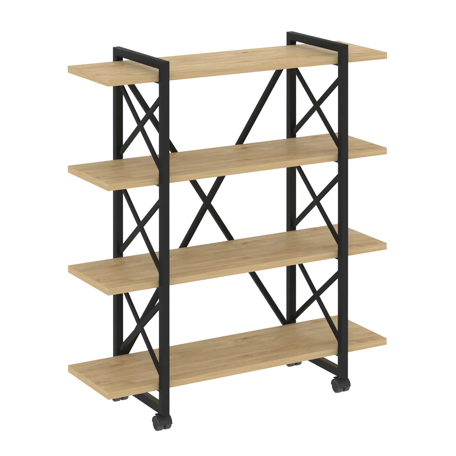 Стеллаж Loft на колесных опорах - 4 полки VR.L-MST.K-4.8V