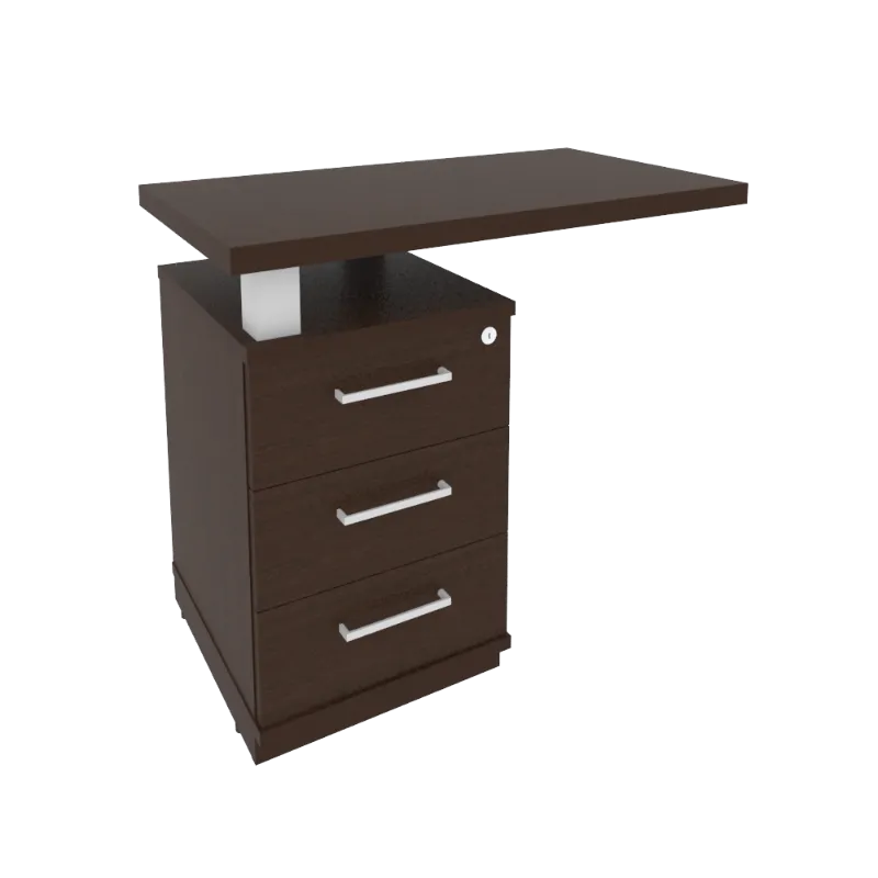 Тумба приставная с топом для прямоугольного стола левая First KTP-1(L) (венге Цаво)