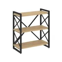 Стеллаж на регулируемых опорах - 3 полки VR.L-MST.O-3.8 (тиквуд светлый/черный)