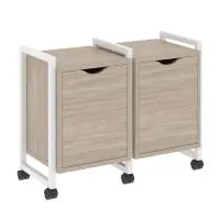 Тумба на колесных опорах наборная VR.L-TN-2.K (дуб аттик/белый)