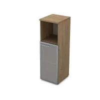 Пенал с низкой стеклянной дверью в алюминиевой раме средний Gloss 9П.017.5