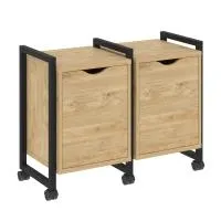 Тумба на колесных опорах наборная VR.L-TN-2.K (тиквуд светлый/черный)