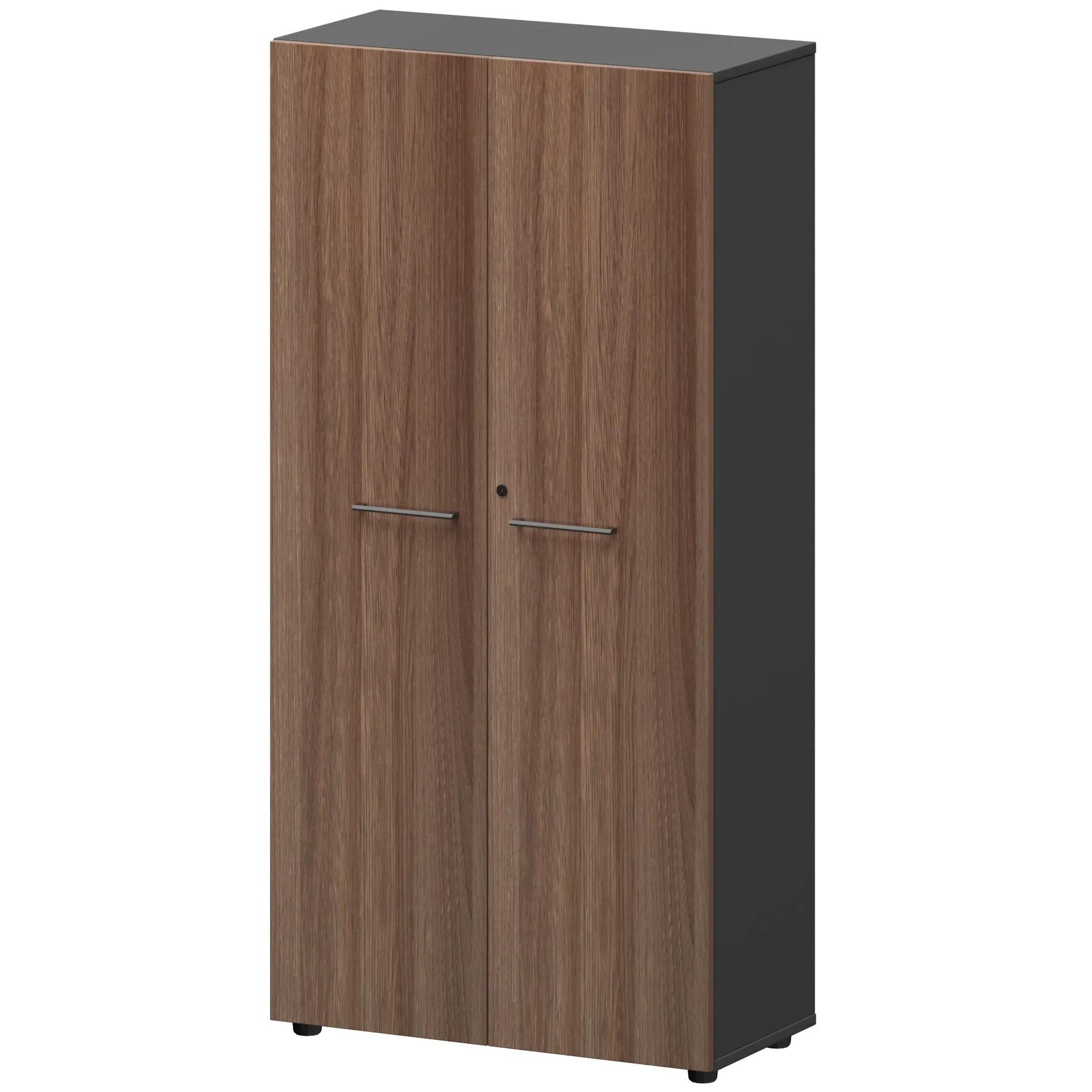 КОРТЕЗ Шкаф высокий закрытый СМШ48F Темный шимо/Графит 792x380x1595