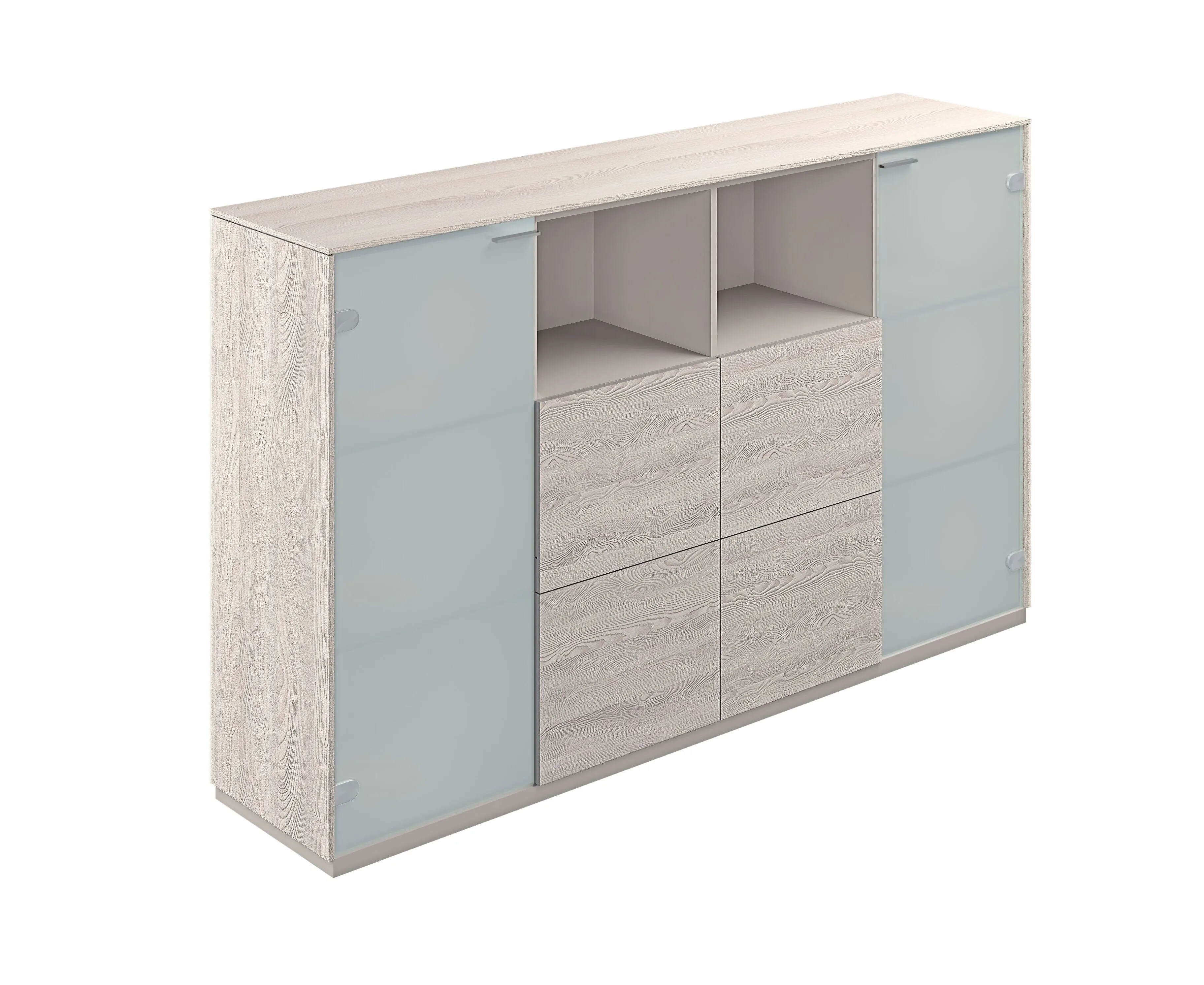 Шкаф средний, обвязка ясень наварра, фасады ясень наварра, Atlas NZ-0316.YN.YN