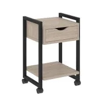 Тумба на колесных опорах с ящиком и полкой VR.L-T1.K (дуб аттик/черный)