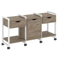 Тумба на колесных опорах наборная VR.L-TN-6.K (тиквуд темный/белый)